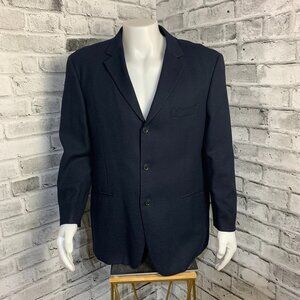 Vintage 90s Arnold Brant Blazer Sport Coat Mens 46R Black Wool 3 Button Jacket